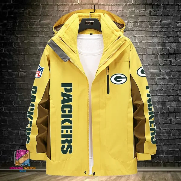 Green Bay Packers Men's Fleece Suede Jacket PURSJ071 - Image 6