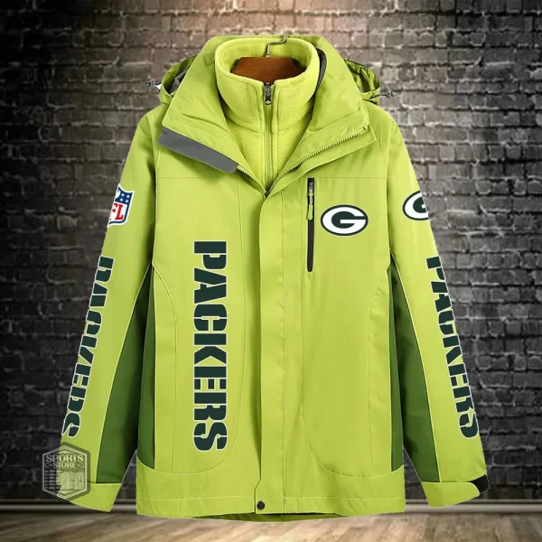 Green Bay Packers Men's Fleece Suede Jacket PURSJ071