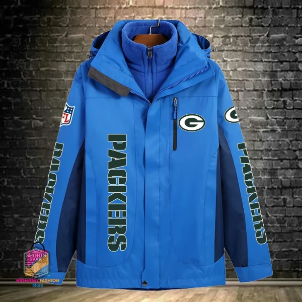 Green Bay Packers Men's Fleece Suede Jacket PURSJ071 - Image 7