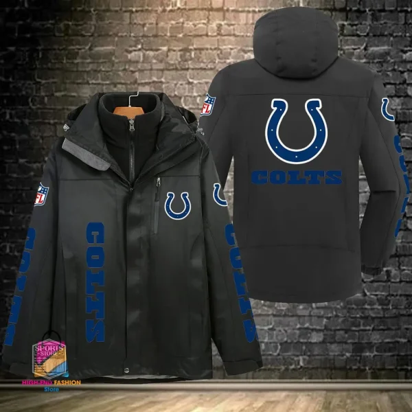 Indianapolis Colts Men's Fleece Suede Jacket PURSJ073 - Image 2