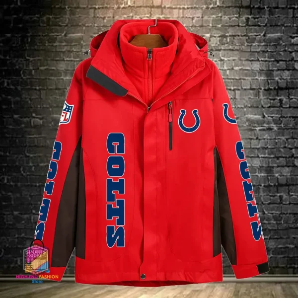 Indianapolis Colts Men's Fleece Suede Jacket PURSJ073 - Image 3