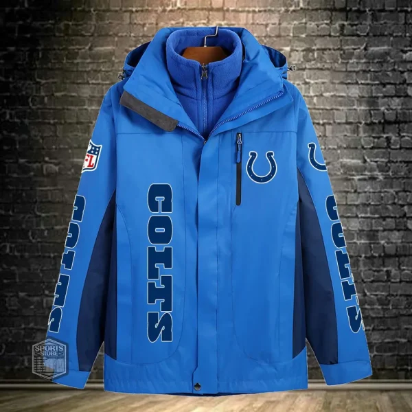Indianapolis Colts Men's Fleece Suede Jacket PURSJ073 - Image 7