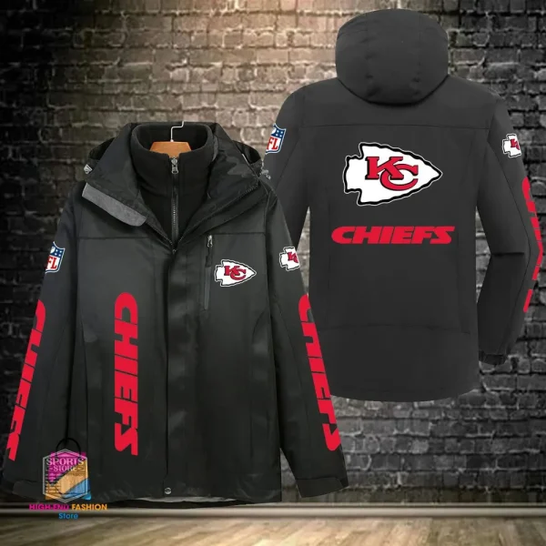 Kansas City Chiefs Men's Fleece Suede Jacket PURSJ075 - Image 2
