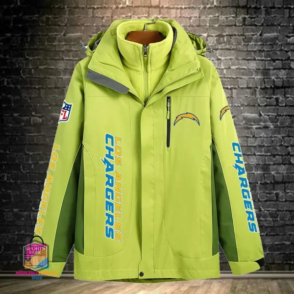 Los Angeles Chargers Men's Fleece Suede Jacket PURSJ076 - Image 2