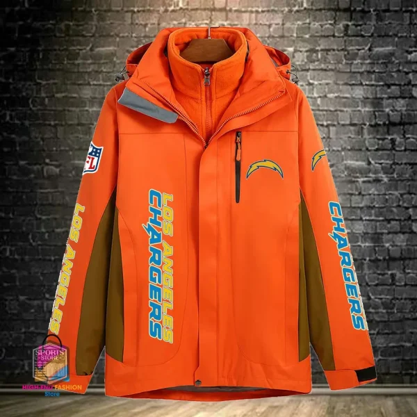 Los Angeles Chargers Men's Fleece Suede Jacket PURSJ076 - Image 4