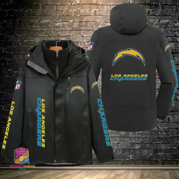 Los Angeles Chargers Men's Fleece Suede Jacket PURSJ076 - Image 5