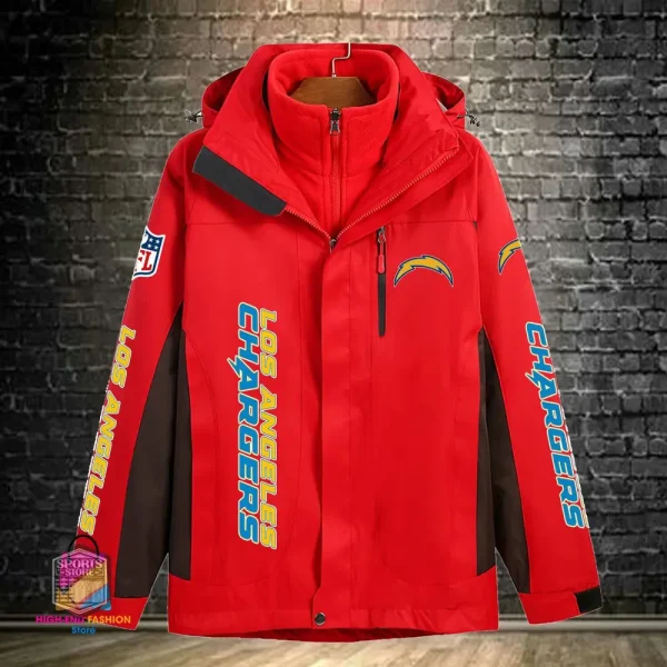 Los Angeles Chargers Men's Fleece Suede Jacket PURSJ076 - Image 6