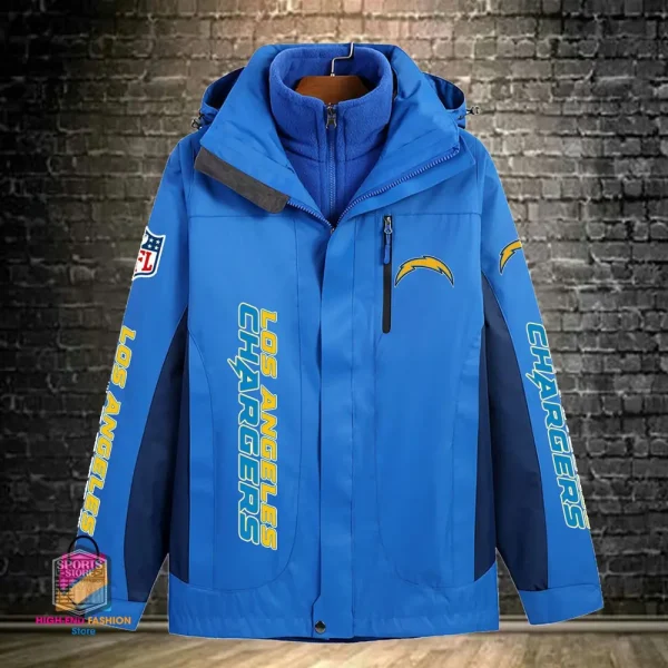 Los Angeles Chargers Men's Fleece Suede Jacket PURSJ076 - Image 7