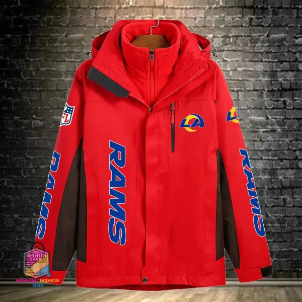 Los Angeles Rams Men's Fleece Suede Jacket PURSJ077 - Image 5