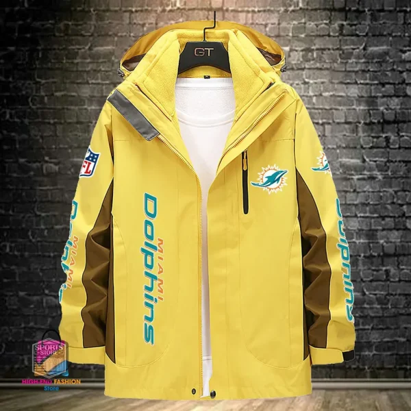 Miami Dolphins Men's Fleece Suede Jacket PURSJ078 - Image 4