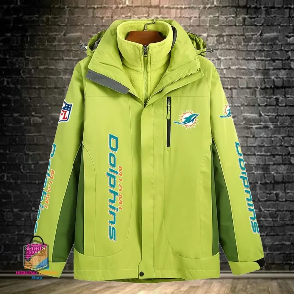 Miami Dolphins Men's Fleece Suede Jacket PURSJ078 - Image 5