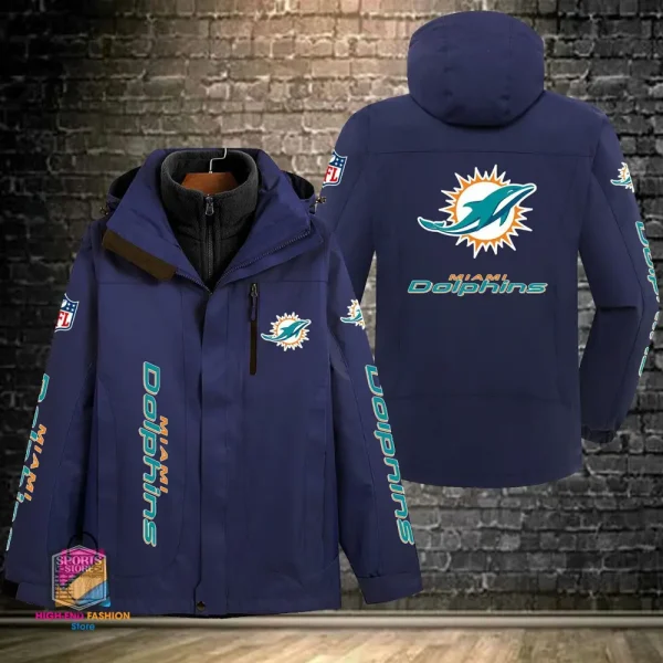 Miami Dolphins Men's Fleece Suede Jacket PURSJ078 - Image 6