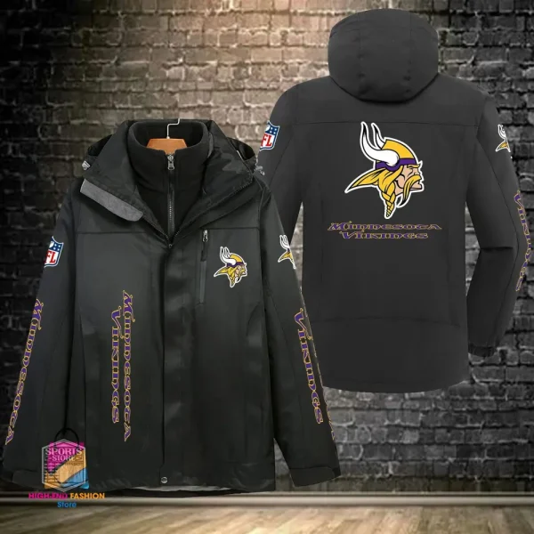 Minnesota Vikings Men's Fleece Suede Jacket PURSJ079
