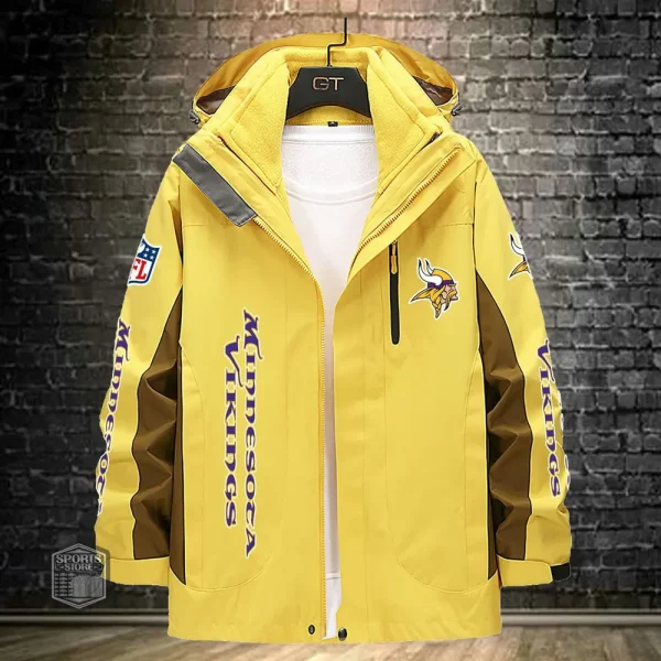 Minnesota Vikings Men's Fleece Suede Jacket PURSJ079 - Image 3