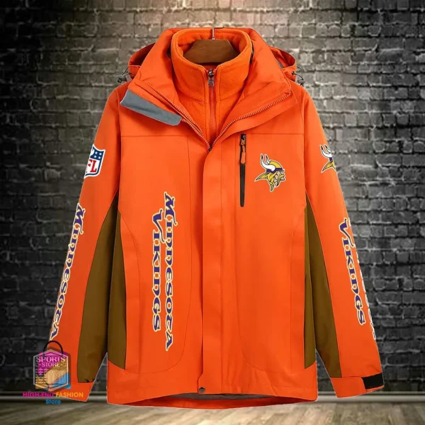 Minnesota Vikings Men's Fleece Suede Jacket PURSJ079 - Image 6