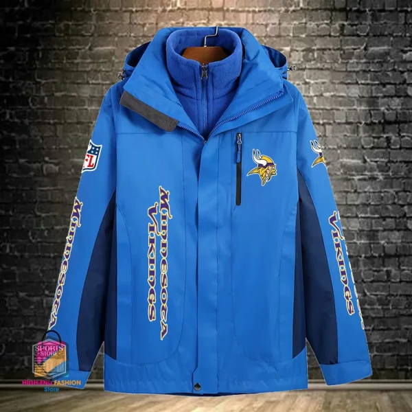 Minnesota Vikings Men's Fleece Suede Jacket PURSJ079 - Image 7