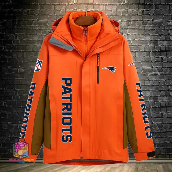 New England Patriots Men's Fleece Suede Jacket PURSJ080 - Image 2