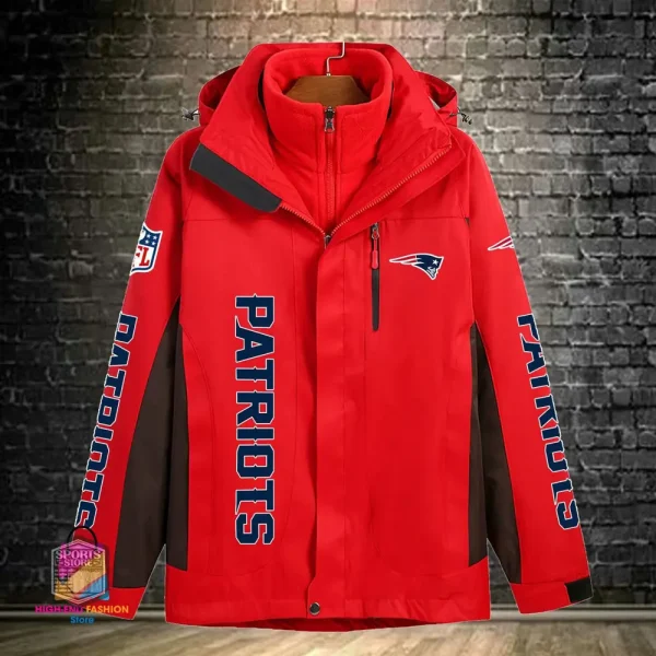 New England Patriots Men's Fleece Suede Jacket PURSJ080 - Image 5