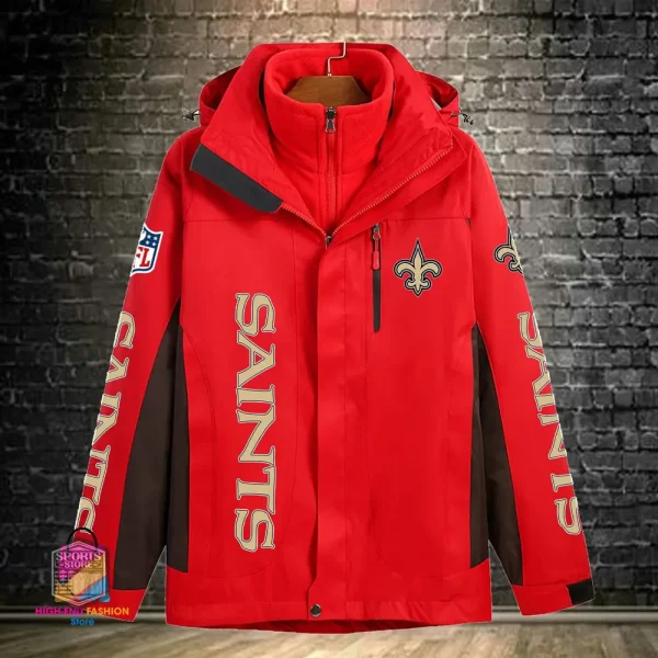 New Orleans Saints Men's Fleece Suede Jacket PURSJ081 - Image 5