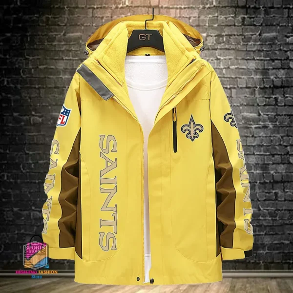 New Orleans Saints Men's Fleece Suede Jacket PURSJ081