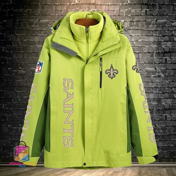 New Orleans Saints Men's Fleece Suede Jacket PURSJ081 - Image 6