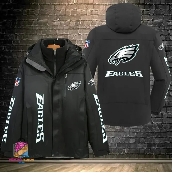 Philadelphia Eagles Men's Fleece Suede Jacket PURSJ085 - Image 2