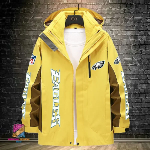 Philadelphia Eagles Men's Fleece Suede Jacket PURSJ085 - Image 4