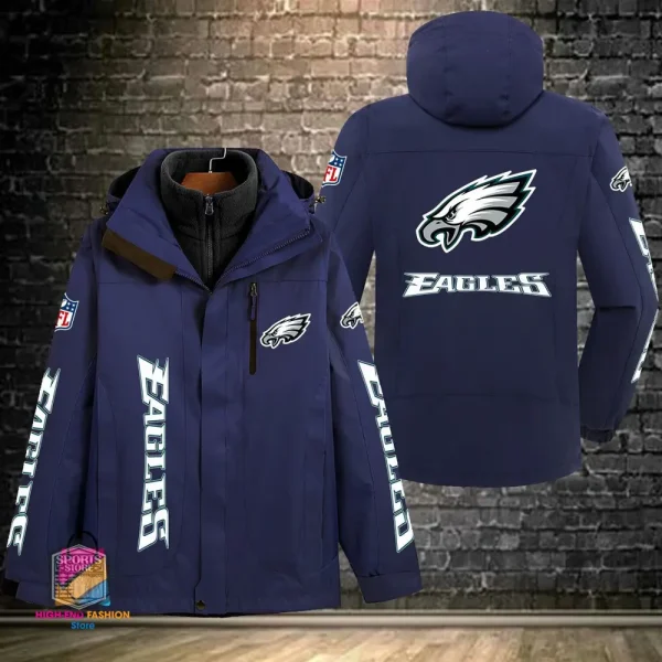 Philadelphia Eagles Men's Fleece Suede Jacket PURSJ085 - Image 5