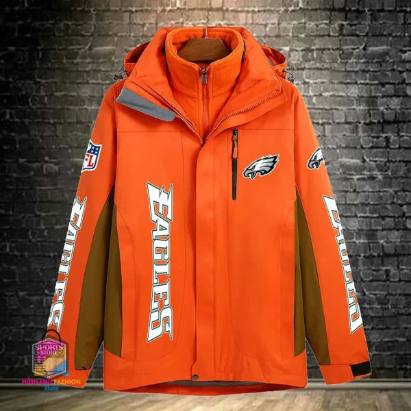 Philadelphia Eagles Men's Fleece Suede Jacket PURSJ085 - Image 6