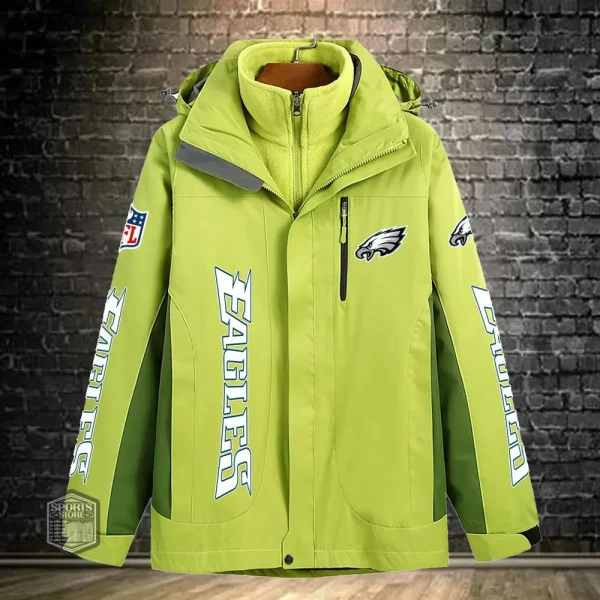 Philadelphia Eagles Men's Fleece Suede Jacket PURSJ085 - Image 7