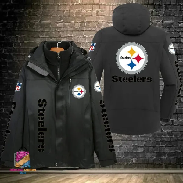 Pittsburgh Steelers Men's Fleece Suede Jacket PURSJ086 - Image 2