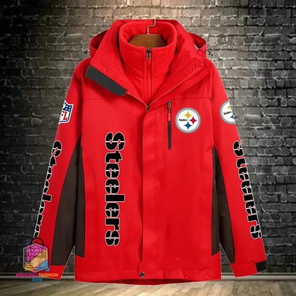 Pittsburgh Steelers Men's Fleece Suede Jacket PURSJ086 - Image 3