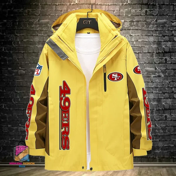 San Francisco 49ers Men's Fleece Suede Jacket PURSJ087 - Image 3