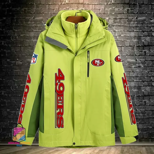 San Francisco 49ers Men's Fleece Suede Jacket PURSJ087 - Image 4