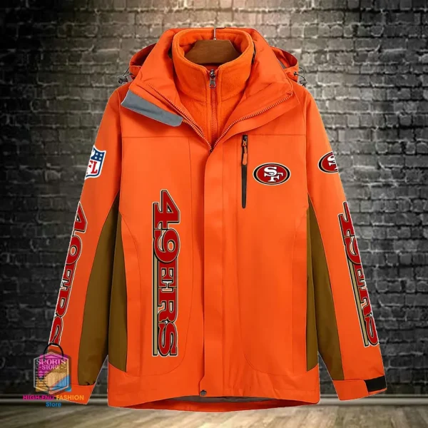 San Francisco 49ers Men's Fleece Suede Jacket PURSJ087 - Image 6