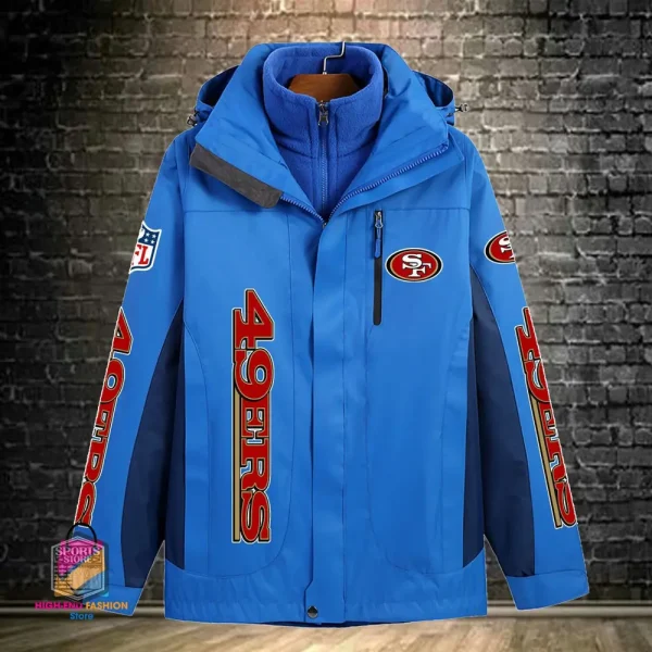 San Francisco 49ers Men's Fleece Suede Jacket PURSJ087 - Image 7