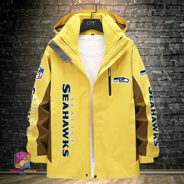 Seattle Seahawks Men's Fleece Suede Jacket PURSJ088 - Image 4