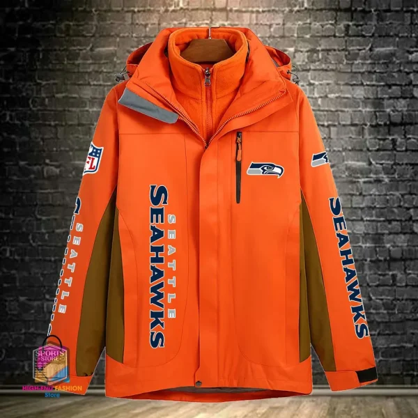 Seattle Seahawks Men's Fleece Suede Jacket PURSJ088 - Image 6