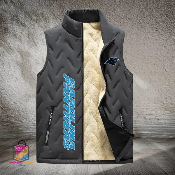 Carolina Panthers Lined Outdoor Sports Business Vest PURVETA164 - Image 2