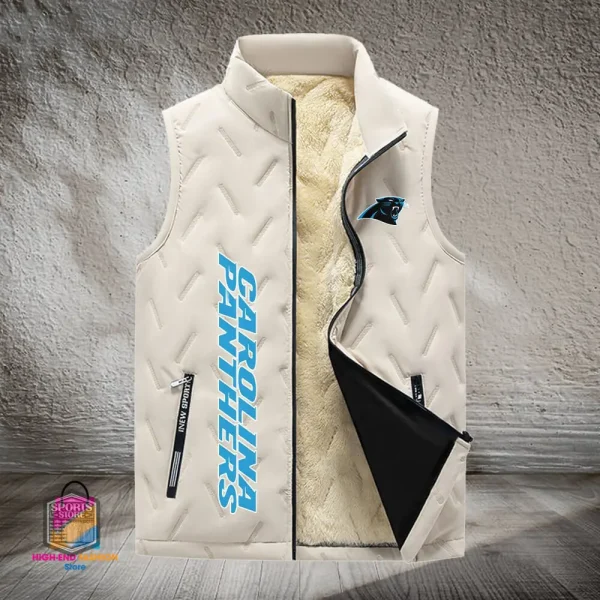 Carolina Panthers Lined Outdoor Sports Business Vest PURVETA164