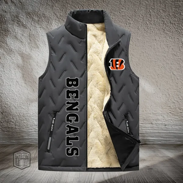 Cincinnati Bengals Lined Outdoor Sports Business Vest PURVETA166
