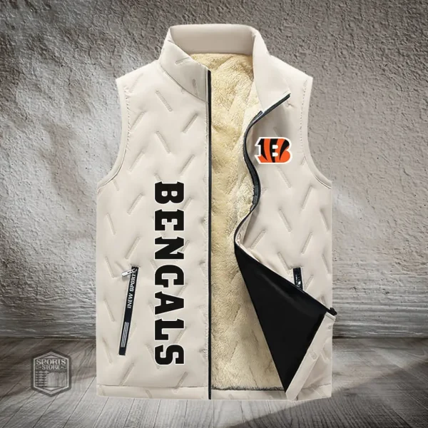 Cincinnati Bengals Lined Outdoor Sports Business Vest PURVETA166 - Image 2