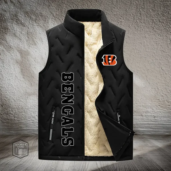 Cincinnati Bengals Lined Outdoor Sports Business Vest PURVETA166 - Image 3