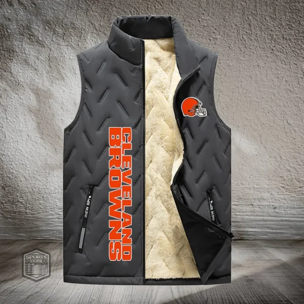 Cleveland Browns Lined Outdoor Sports Business Vest PURVETA167
