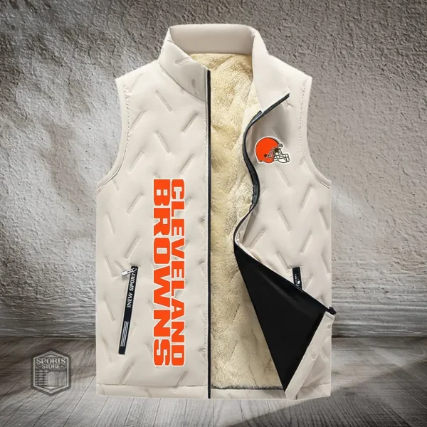 Cleveland Browns Lined Outdoor Sports Business Vest PURVETA167 - Image 2