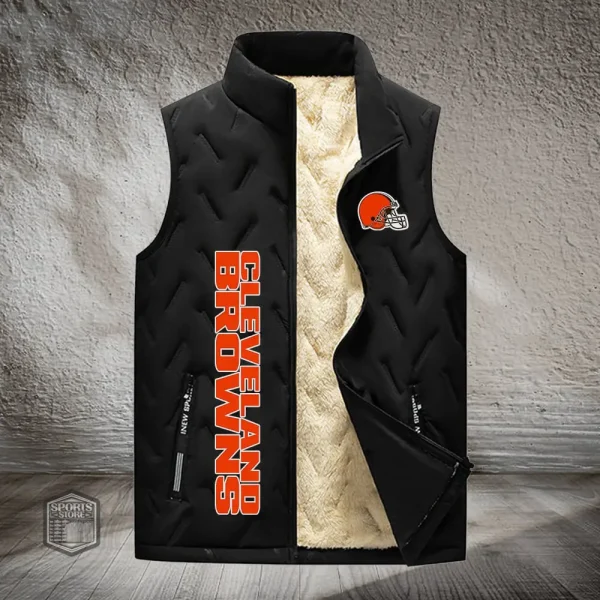 Cleveland Browns Lined Outdoor Sports Business Vest PURVETA167 - Image 3