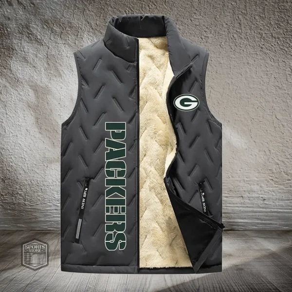 Green Bay Packers Lined Outdoor Sports Business Vest PURVETA171