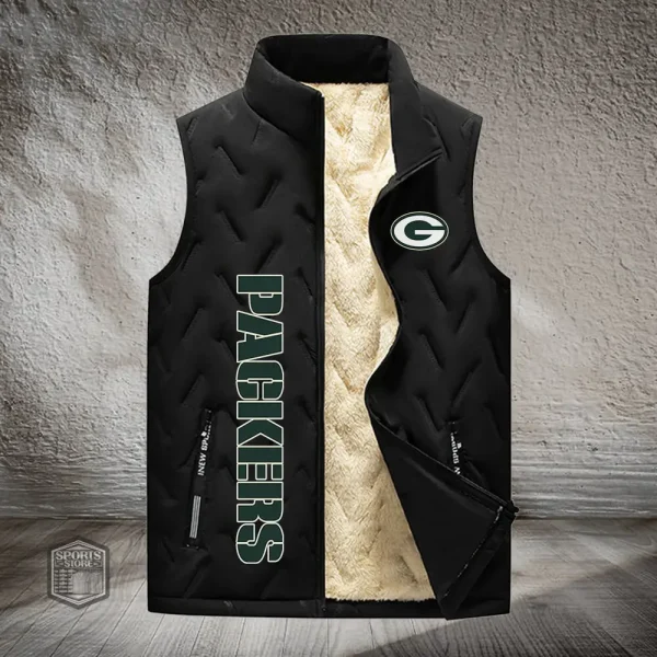 Green Bay Packers Lined Outdoor Sports Business Vest PURVETA171 - Image 3