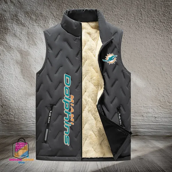 Miami Dolphins Lined Outdoor Sports Business Vest PURVETA179