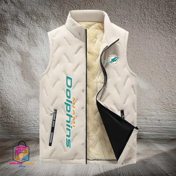 Miami Dolphins Lined Outdoor Sports Business Vest PURVETA179 - Image 2